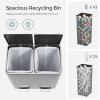 imageSONGMICS Trash Can 2 x 106 Gallon 2 x 40 L Garbage Can for Kitchen with 15 Trash Bags 2 Compartments Plastic Inner Buckets and Hinged Lids Airtight Black ULTB730B80Silver  Black