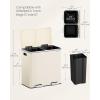 imageSONGMICS Trash Can 2 x 106 Gallon 2 x 40 L Garbage Can for Kitchen with 15 Trash Bags 2 Compartments Plastic Inner Buckets and Hinged Lids Airtight Black ULTB730B80Almond Color