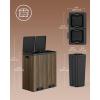 imageSONGMICS Trash Can 2 x 106 Gallon 2 x 40 L Garbage Can for Kitchen with 15 Trash Bags 2 Compartments Plastic Inner Buckets and Hinged Lids Airtight Black ULTB730B80Dark Walnut