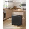 imageSONGMICS Trash Can 2 x 106 Gallon 2 x 40 L Garbage Can for Kitchen with 15 Trash Bags 2 Compartments Plastic Inner Buckets and Hinged Lids Airtight Black ULTB730B80Black