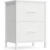 imageSONGMICS BELLAH Collection  Dressers for Bedroom Chest of Drawers Nightstands 2 Drawers Storage Organizer Unit Closet Entryway Set of 2 Modern Cloud White and Snow White ULGS112WH03SCloud White  Snow White