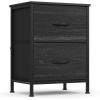 imageSONGMICS BELLAH Collection  Dressers for Bedroom Chest of Drawers Nightstands 2 Drawers Storage Organizer Unit Closet Entryway Set of 2 Modern Cloud White and Snow White ULGS112WH03SEbony Black
