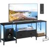 imageSONGMICS BELLAH Collection  TV Stand with Power Outlets and Lights Entertainment Center Media Console for TVs Up to 70 Inches Living Room Shelves Drawers Modern Ink Black ULGS420B101SInk Black
