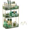 imageSONGMICS Makeup Organizer 3Tier Skincare Organizer Countertop Customizable 2 Types of Accessories Jewelry Holder for Vanity Bedroom Bathroom Pale Green UJKA013C01Pale Green