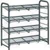 imageSONGMICS Stackable Shoe Rack 3 Tier Metal Shoes Rack Storage Shelf Holds up to 15 Pairs Adjustable Slanted Shelves Tower Organizer for Closet Entryway Small Spaces Black ULMR106BD01Grey
