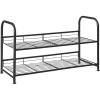 imageSONGMICS Stackable Shoe Rack 3 Tier Metal Shoes Rack Storage Shelf Holds up to 15 Pairs Adjustable Slanted Shelves Tower Organizer for Closet Entryway Small Spaces Black ULMR106BD01Black
