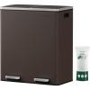 imageSONGMICS Trash Can 2 x 106 Gallon 2 x 40 L Garbage Can for Kitchen with 15 Trash Bags 2 Compartments Plastic Inner Buckets and Hinged Lids Airtight Black ULTB730B80Brown