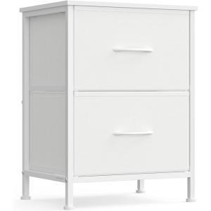 imageSONGMICS BELLAH Collection  Dressers for Bedroom Chest of Drawers Nightstands 2 Drawers Storage Organizer Unit Closet Entryway Set of 2 Modern Cloud White and Snow White ULGS112WH03SCloud White  Snow White