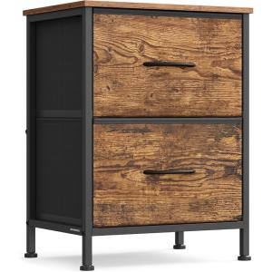 imageSONGMICS BELLAH Collection  Dressers for Bedroom Chest of Drawers Nightstands 2 Drawers Storage Organizer Unit Closet Entryway Set of 2 Modern Cloud White and Snow White ULGS112WH03SRustic Brown  Ink Black