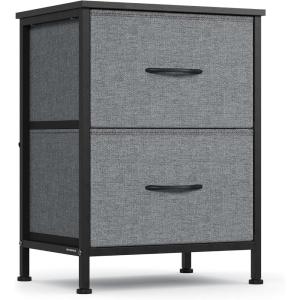 imageSONGMICS BELLAH Collection  Dressers for Bedroom Chest of Drawers Nightstands 2 Drawers Storage Organizer Unit Closet Entryway Set of 2 Modern Cloud White and Snow White ULGS112WH03SSlate Gray