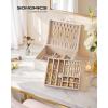 imageSONGMICS 2Layer Jewelry Box Organizer Jewelry Storage Case with Removable Tray and Handle for Necklaces Earrings Rings Bracelets 67 x 81 x 37 Inches Gift Idea Jelly Pink UJBC208SA01SCream White