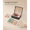 imageSONGMICS 2Layer Jewelry Box Organizer Jewelry Storage Case with Removable Tray and Handle for Necklaces Earrings Rings Bracelets 67 x 81 x 37 Inches Gift Idea Jelly Pink UJBC208SA01SBlack