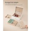 imageSONGMICS 2Layer Jewelry Box Organizer Jewelry Storage Case with Removable Tray and Handle for Necklaces Earrings Rings Bracelets 67 x 81 x 37 Inches Gift Idea Jelly Pink UJBC208SA01SCream White