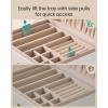 imageSONGMICS 2Layer Jewelry Box Organizer Jewelry Storage Case with Removable Tray and Handle for Necklaces Earrings Rings Bracelets 67 x 81 x 37 Inches Gift Idea Jelly Pink UJBC208SA01SCream White