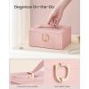 imageSONGMICS 2Layer Jewelry Box Organizer Jewelry Storage Case with Removable Tray and Handle for Necklaces Earrings Rings Bracelets 67 x 81 x 37 Inches Gift Idea Jelly Pink UJBC208SA01SJelly Pink