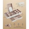 imageSONGMICS HOME Large Capacity Jewelry Box with Mirror Jewelry Organizer with a Drawer PU Surface with Stitching 106 x 15 x 63 Inches Cloud White ANAH Collection UJBC184W01