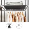 imageSONGMICS Portable Clothes Closet NonWoven Fabric Wardrobe with 2 Hanging Rods 9 Storage Shelves Storage Organizer Black URYG12H