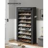 imageSONGMICS 10Tier Shoe Rack Shoe Storage Cabinet with Dustproof Cover FreeStanding Storage Organizer for Closet Entryway Hold 20 Pairs of Shoes for Sneakers High Heels Gray URXJ034GN02Black