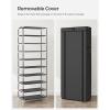 imageSONGMICS 10Tier Shoe Rack Shoe Storage Cabinet with Dustproof Cover FreeStanding Storage Organizer for Closet Entryway Hold 20 Pairs of Shoes for Sneakers High Heels Gray URXJ034GN02Black