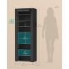 imageSONGMICS 10Tier Shoe Rack Shoe Storage Cabinet with Dustproof Cover FreeStanding Storage Organizer for Closet Entryway Hold 20 Pairs of Shoes for Sneakers High Heels Gray URXJ034GN02Black