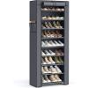 imageSONGMICS 10Tier Shoe Rack Shoe Storage Cabinet with Dustproof Cover FreeStanding Storage Organizer for Closet Entryway Hold 20 Pairs of Shoes for Sneakers High Heels Gray URXJ034GN02Grey