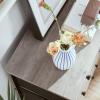 imageSONGMICS Drawer Dresser for Storage with 5 Fabric Drawers Wooden Front and Top for Living Room Hallway Nursery Brown and Black ULGS45HGreige