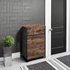 imageSONGMICS Drawer Dresser for Storage with 5 Fabric Drawers Wooden Front and Top for Living Room Hallway Nursery Brown and Black ULGS45HRustic Brown