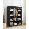 imageSONGMICS Portable Closet 346 Inch Large Capacity Wardrobe Closet Organizer with Fabric Cover Hanging Rods and Shelves 346 x 177 x 661 Inches for Bedroom Living Room Dark Blue URYG084I02Black