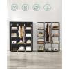 imageSONGMICS Portable Closet 346 Inch Large Capacity Wardrobe Closet Organizer with Fabric Cover Hanging Rods and Shelves 346 x 177 x 661 Inches for Bedroom Living Room Dark Blue URYG084I02Black