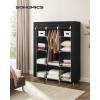 imageSONGMICS Portable Closet 346 Inch Large Capacity Wardrobe Closet Organizer with Fabric Cover Hanging Rods and Shelves 346 x 177 x 661 Inches for Bedroom Living Room Dark Blue URYG084I02Black