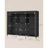 imageSONGMICS Portable Closet Fabric Wardrobe Clothes Rack with Shelves Pockets Large Capacity 4 Hanging Rods 744 x 177 x 709 Inches Black URYG011BZ02Black