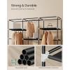 imageSONGMICS Portable Closet Fabric Wardrobe Clothes Rack with Shelves Pockets Large Capacity 4 Hanging Rods 744 x 177 x 709 Inches Black URYG011BZ02Black
