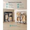 imageSONGMICS Portable Closet Fabric Wardrobe Clothes Rack with Shelves Pockets Large Capacity 4 Hanging Rods 744 x 177 x 709 Inches Black URYG011BZ02Black