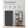 imageSONGMICS Portable Closet Fabric Wardrobe Clothes Rack with Shelves Pockets Large Capacity 4 Hanging Rods 744 x 177 x 709 Inches Black URYG011BZ02Black