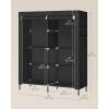 imageSONGMICS Portable Closet Fabric Wardrobe Clothes Rack with Shelves Pockets Large Capacity 4 Hanging Rods 744 x 177 x 709 Inches Black URYG011BZ02Black