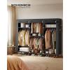 imageSONGMICS Portable Closet Fabric Wardrobe Clothes Rack with Shelves Pockets Large Capacity 4 Hanging Rods 744 x 177 x 709 Inches Black URYG011BZ02Black
