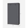 imageSONGMICS Portable Closet Fabric Wardrobe Clothes Rack with Shelves Pockets Large Capacity 4 Hanging Rods 744 x 177 x 709 Inches Black URYG011BZ02Grey