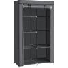 imageSONGMICS Portable Closet Fabric Wardrobe Clothes Rack with Shelves Pockets Large Capacity 4 Hanging Rods 744 x 177 x 709 Inches Black URYG011BZ02Grey