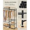 imageSONGMICS Portable Closet Wardrobe Clothes Rack Closet Organizers and Storage Freestanding Clothing Rack with 7 Shelves 2 Hanging Rods Metal Frame Rack for Bedroom Entryway Black ULGR010BZ03S491L