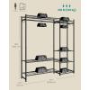 imageSONGMICS Portable Closet Wardrobe Clothes Rack Closet Organizers and Storage Freestanding Clothing Rack with 7 Shelves 2 Hanging Rods Metal Frame Rack for Bedroom Entryway Black ULGR010BZ03S491L