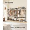 imageSONGMICS Portable Closet Wardrobe Clothes Rack Closet Organizers and Storage Freestanding Clothing Rack with 7 Shelves 2 Hanging Rods Metal Frame Rack for Bedroom Entryway Black ULGR010BZ03S813L
