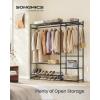 imageSONGMICS Portable Closet Wardrobe Clothes Rack Closet Organizers and Storage Freestanding Clothing Rack with 7 Shelves 2 Hanging Rods Metal Frame Rack for Bedroom Entryway Black ULGR010BZ03S491L