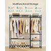 imageSONGMICS Portable Closet Wardrobe Clothes Rack Closet Organizers and Storage Freestanding Clothing Rack with 7 Shelves 2 Hanging Rods Metal Frame Rack for Bedroom Entryway Black ULGR010BZ03S491L
