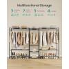 imageSONGMICS Portable Closet Wardrobe Clothes Rack Closet Organizers and Storage Freestanding Clothing Rack with 7 Shelves 2 Hanging Rods Metal Frame Rack for Bedroom Entryway Black ULGR010BZ03S813L