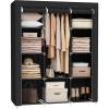 imageSONGMICS Portable Closet 346 Inch Large Capacity Wardrobe Closet Organizer with Fabric Cover Hanging Rods and Shelves 346 x 177 x 661 Inches for Bedroom Living Room Dark Blue URYG084I02Black