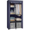imageSONGMICS Portable Closet 346 Inch Large Capacity Wardrobe Closet Organizer with Fabric Cover Hanging Rods and Shelves 346 x 177 x 661 Inches for Bedroom Living Room Dark Blue URYG084I02Dark Blue