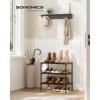 imageSONGMICS 2Tier Shoe Rack for Closet Compact Metal Shoe Organizer Shelf for Entryway Bedroom Small Spaces Stackable 118 x 177 x 122 Inches Black ULSA112BH01Black