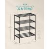 imageSONGMICS 2Tier Shoe Rack for Closet Compact Metal Shoe Organizer Shelf for Entryway Bedroom Small Spaces Stackable 118 x 177 x 122 Inches Black ULSA112BH01Black