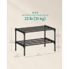 imageSONGMICS 2Tier Shoe Rack for Closet Compact Metal Shoe Organizer Shelf for Entryway Bedroom Small Spaces Stackable 118 x 177 x 122 Inches Black ULSA112BH01Black