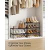 imageSONGMICS 2Tier Shoe Rack for Closet Compact Metal Shoe Organizer Shelf for Entryway Bedroom Small Spaces Stackable 118 x 177 x 122 Inches Black ULSA112BH01Black